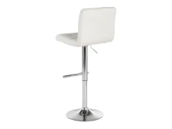 Taburete de bar de cocina giratorio acolchado ajustable de piel sintética Boca - Blanco