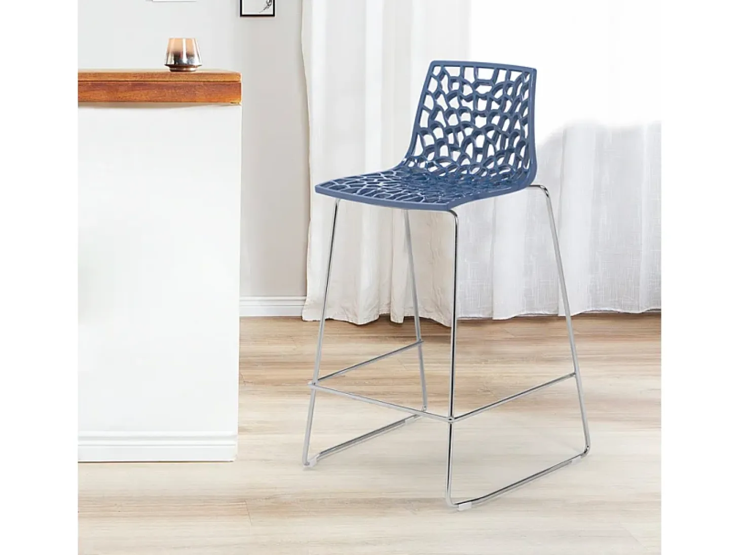 Taburete de bar de diseño Grand Soleil 64cm Mini Spider - Azul Marino
