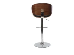 Taburete de bar de diseño negro y madera WALNUT