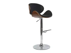 Taburete de bar de diseño negro y madera WALNUT