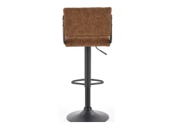 Taburete de bar de ecopiel marrón con base de metal negro BIRMINGHAM
