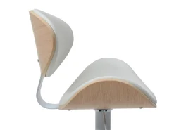 Taburete de bar de piel sintética - Altura ajustable - Natural claro y Blanco - MONTENEGRO