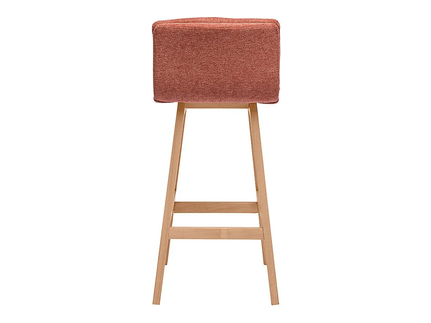 Taburete de bar de tela de terciopelo texturizado terracota y madera (paquete de 2) JOAN