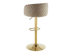 Taburete de bar de terciopelo y metal dorado - Altura ajustable - Beige - PERLANITA