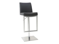 Taburete de bar diseño contemporáneo - metal y PU negro - KYLE