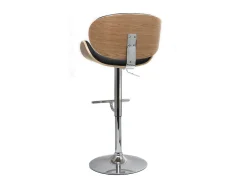 Taburete de bar diseño negro y madera clara WALNUT