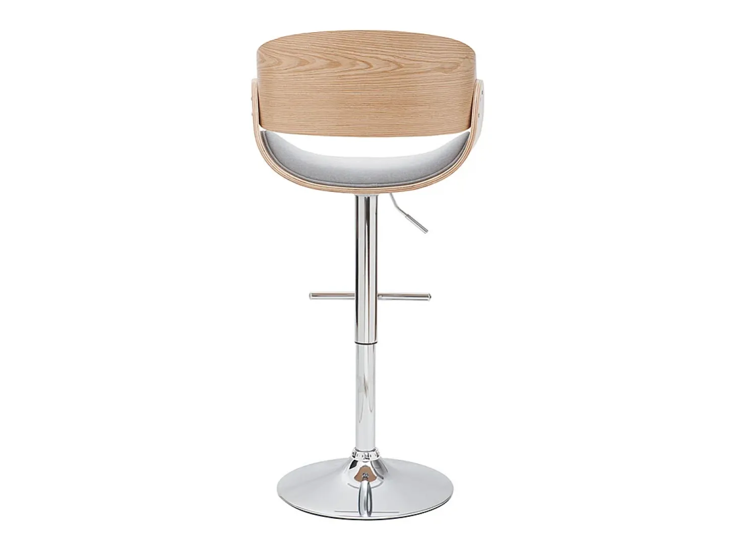 Taburete de bar diseño tejido gris claro y madera clara BENT