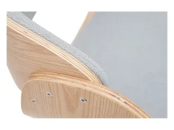 Taburete de bar diseño tejido gris claro y madera clara BENT