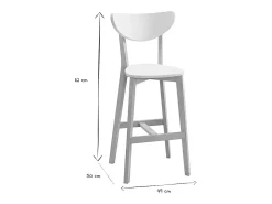 Taburete de bar escandinavo blanco y madera 75cm lote de 2 LEENA