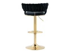 Taburete de bar giratorio de 360° con respaldo, altura ajustable, terciopelo, negro (54 x 46 x 78,5-97 cm)