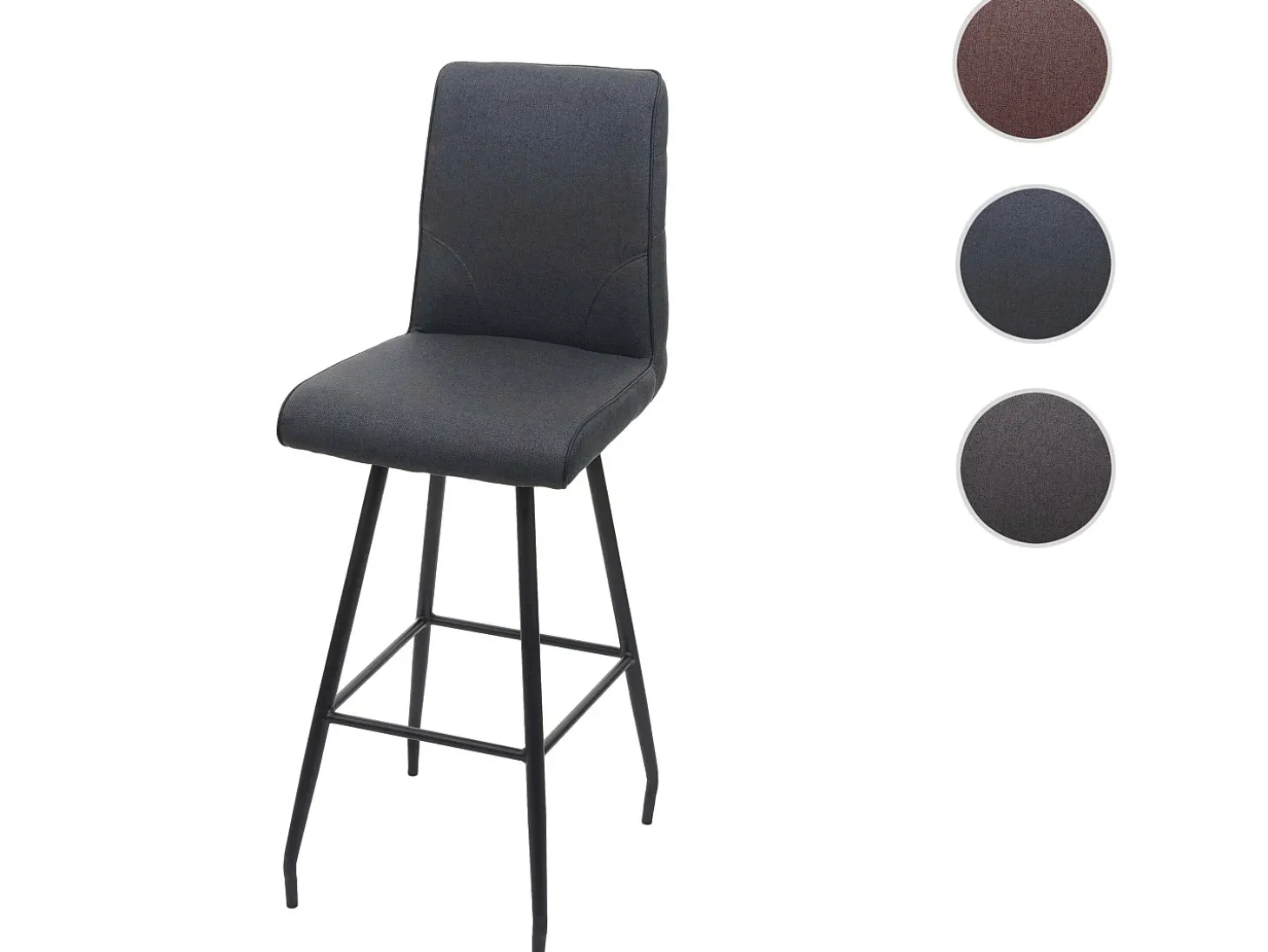 Taburete de bar giratorio MCW-H72, gris oscuro