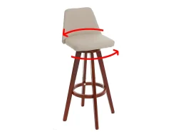 Taburete de bar giratorio MCW-C43, crema