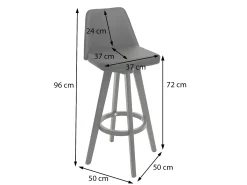 Taburete de bar giratorio MCW-C43, marrón