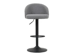 Taburete de bar HYDRA – Bouclé gris claro – Altura ajustable 86-107 cm – Patas de metal – Estilo moderno