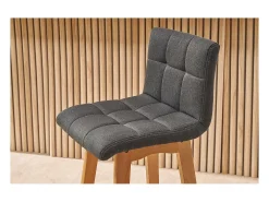 Taburete de bar madera y gris oscuro 65cm lote de 2 KLARIS