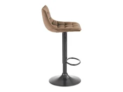 Taburete de bar Manchester de terciopelo beige con base de metal negro