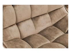Taburete de bar Manchester de terciopelo beige con base de metal negro