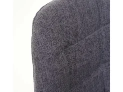 Taburete de bar MCW-A67, tela/textil gris, base cromada