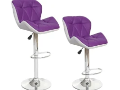 Taburete de bar MCW-A92 (set de 2), morado