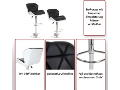 Taburete de bar MCW-A92 (set de 2), morado