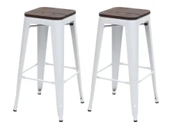 Taburete de bar MCW-A73 (set de 2), blanco