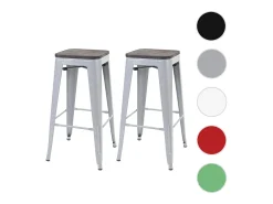 Taburete de bar MCW-A73 (set de 2), gris