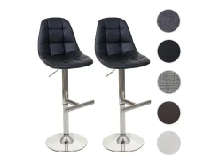 Taburete de bar MCW-A67 (set de 2), negro, polipiel