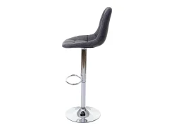 Taburete de bar MCW-A67 (set de 2), gris, textil