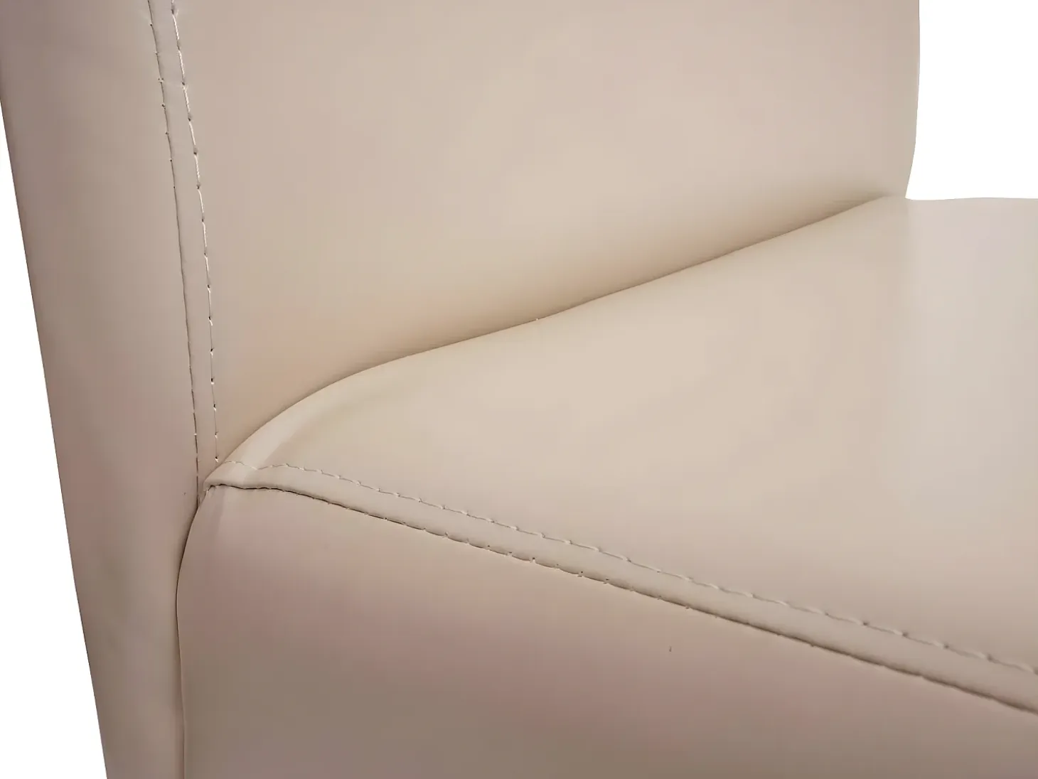 Taburete de bar MCW-C33, crema, patas claras, imitación de cuero