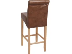 Taburete de bar MCW-C33, imitación de ante, patas claras, tela/tejido