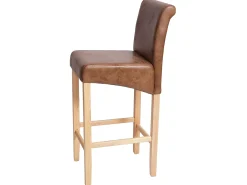 Taburete de bar MCW-C33, imitación de ante, patas claras, tela/tejido