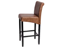 Taburete de bar MCW-C33, imitación de ante, patas oscuras, tela/textil