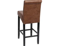 Taburete de bar MCW-C33, imitación de ante, patas oscuras, tela/textil