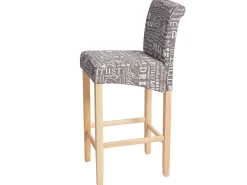 Taburete de bar MCW-C33, lettering, gris, patas claras, tela/textil