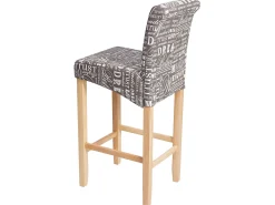 Taburete de bar MCW-C33, lettering, gris, patas claras, tela/textil