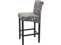 Taburete de bar MCW-C33, rotulación, gris, patas oscuras, tela/textil