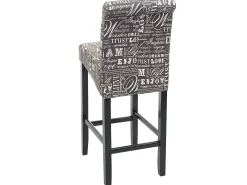 Taburete de bar MCW-C33, rotulación, gris, patas oscuras, tela/textil