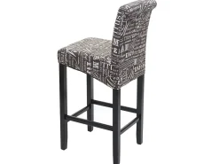 Taburete de bar MCW-C33, rotulación, gris, patas oscuras, tela/textil