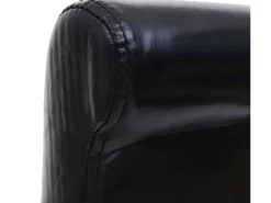Taburete de bar MCW-C33 (juego de 2), negro, patas oscuras, cuero