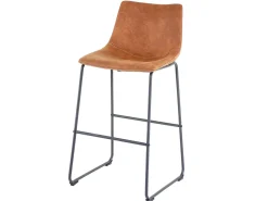 Taburete de bar MCW-D70 (juego de 2), vintage imitación ante