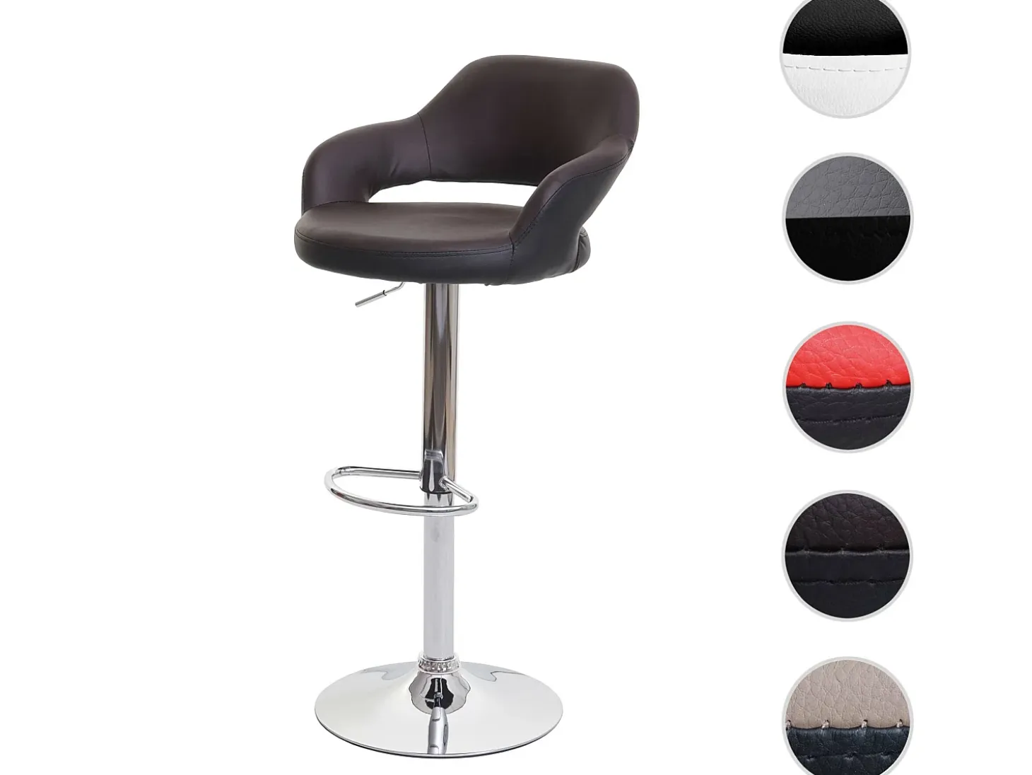 Taburete de bar MCW-F16, marrón-negro