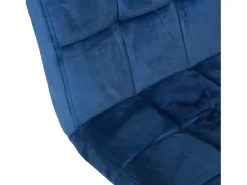 Taburete de bar MCW-G87 (juego de 2), terciopelo azul petróleo, base negra
