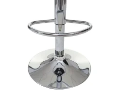 Taburete de bar MCW-G87 (juego de 2), imitación de cuero blanco-negro, base cromada