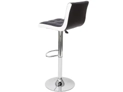 Taburete de bar MCW-G87 (juego de 2), imitación de cuero blanco-negro, base cromada