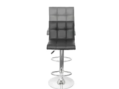 Taburete de bar MCW-G87 (juego de 2), imitación de cuero blanco-negro, base cromada