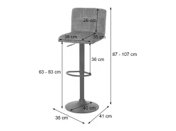 Taburete de bar MCW-G87 (juego de 2), terracota