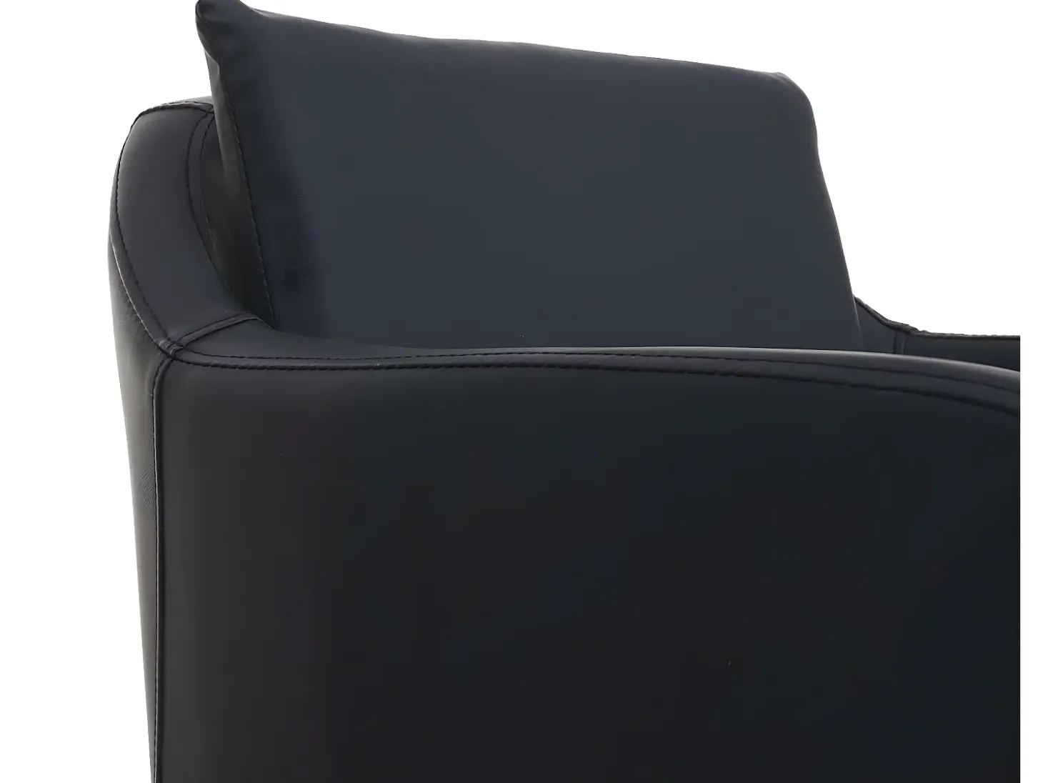 Taburete de bar MCW-H93, imitación de cuero negro