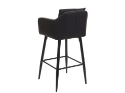 Taburete de bar MCW-H93, imitación de cuero negro
