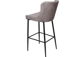 Taburete de bar MCW-H79, tela/textil gris