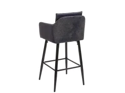Taburete de bar MCW-H93, tela/textil gris oscuro